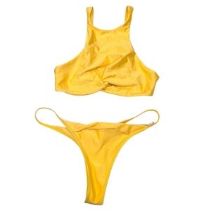 NWT Riot Swim Tinsley Top & Zuri Bottom Poppy Color Bikini Large